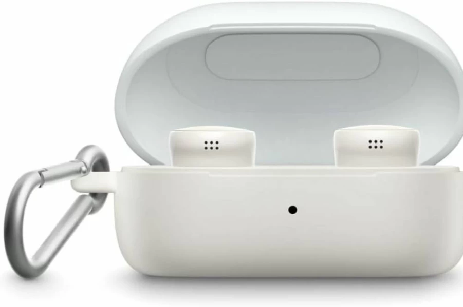 Bose QuietComfort Earbuds Silicone Protective Case with Aluminum Carabiner Clip - Durable Cover for Bose Wireless Earbuds, Secure Black Carrying Holder