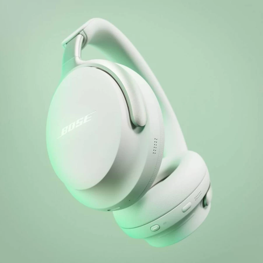 Bose QuietComfort Ultra Wireless Noise Cancelling Headphones with Spatial Audio, 24-Hour Battery, Built-in Mic, White Smoke – Over-Ear Bluetooth Headphones