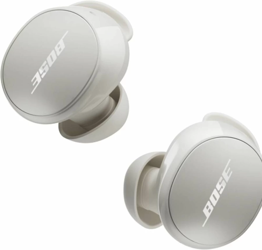 Bose QuietComfort Earbuds White: Wireless Bluetooth Earbuds with Active Noise Cancelling, Deep Bass, IPX4 Water Resistance, 8.5H Battery, Built-in Mic